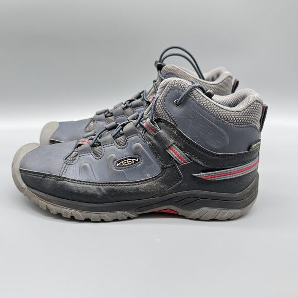 Keen Shoes Womens 6 Gray Black Targhee Mid Waterproof Hiking KEENDRY Trail Boots - Picture 3 of 10